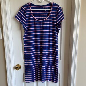 Lilly Pulitzer Navy and Pink Striped Midi Dress